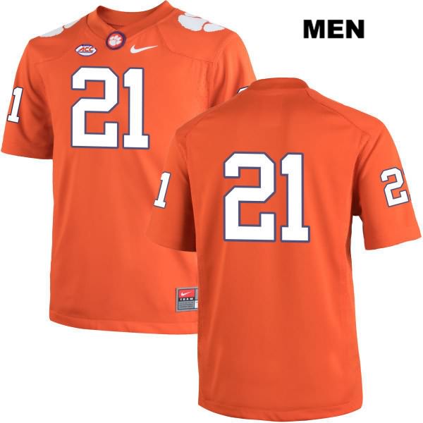 Men's Clemson Tigers #21 Adrian Baker Stitched Orange Authentic Nike No Name NCAA College Football Jersey EKX7246ML